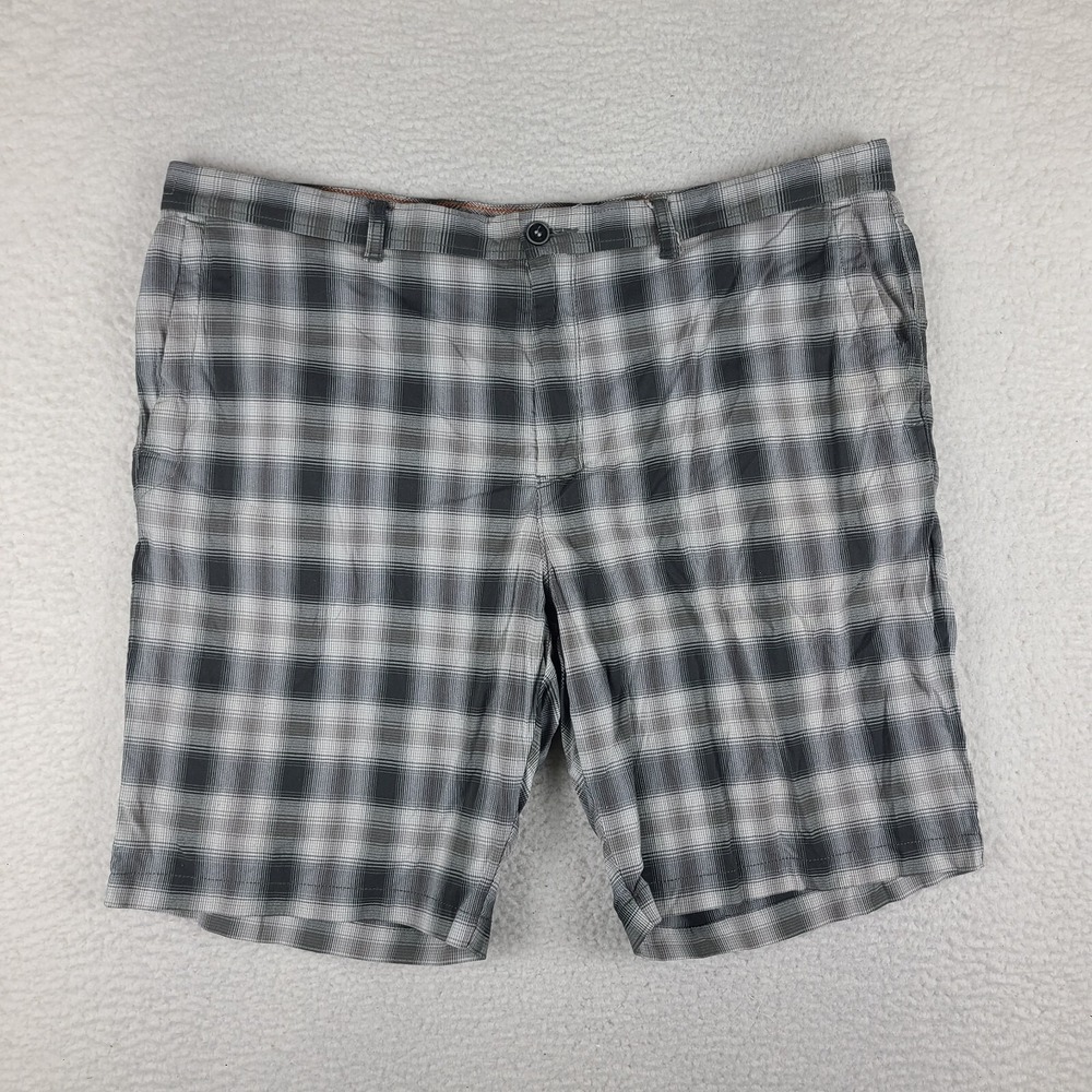 Tommy Bahama Shorts Mens 40 Gray Plaid 9" Inseam Chino Performance Paradise Golf